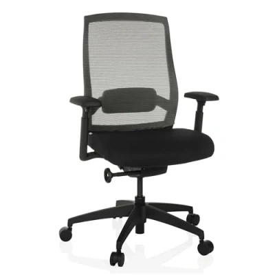 Abbildung von hjh OFFICE Ergonomischer Bürostuhl Colore Profi Drehstuhl, Sitztiefe &amp; Lordosenstütze verstellbar, atmungsaktive Rückenlehne, Schwarz