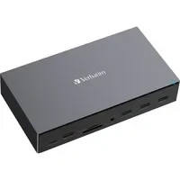 Abbildung von Verbatim USB C Pro Docking Station, 17 in 1 Hub, Multiport Adapter zu HDMI 4K und 8K, A C, PD 100 W, AUX, Card Reader, für Mac / Windows Laptop Co