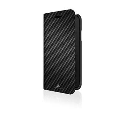 Abbildung von Black Rock Hülle Carbon Booklet Klapphülle Case Passend für Apple iPhone X/XS I 360 Grad Carbonhülle, Handyhülle, Magnet Verschluss (Schwarz)