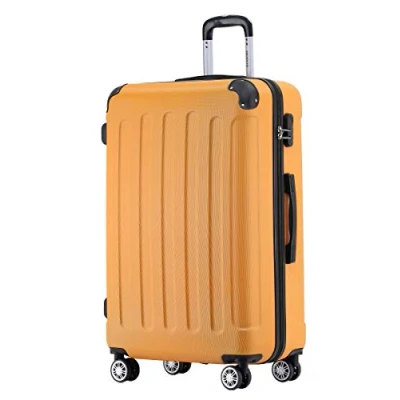 Abbildung von BEIBYE Hartschalen Koffer Trolley Rollkoffer Reisekoffer Handgepäck 4 Rollen (M L XL Set) (Orangen, XL)