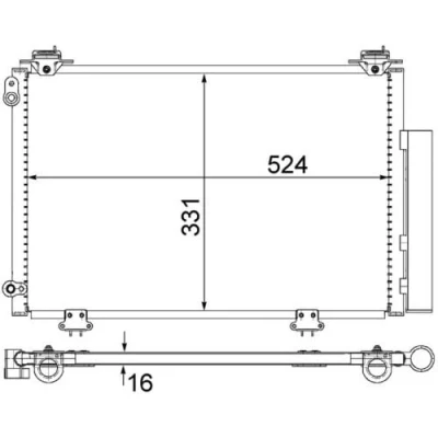 Abbildung von MAHLE ORIGINAL AC 292 000S Klimakondensator mit Trockner 16 10,15 484 TOYOTA: Yaris I Schrägheck, Verso