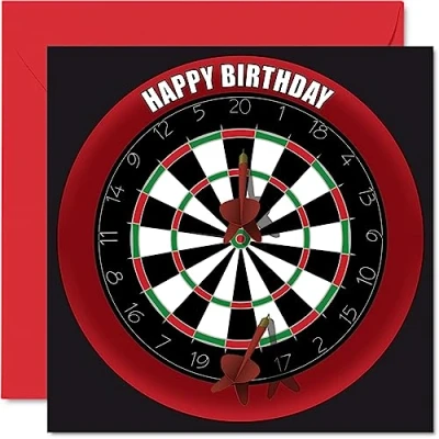 Abbildung von Lustige Geburtstagskarte zum 37. Geburtstag für Männer und Frauen Dartscheibe Happy Birthday Karte Vater, Mutter, Sohn, Tochter, Bruder, Schwester, Onkel, Tante, Cousin, 145 mm x mm,