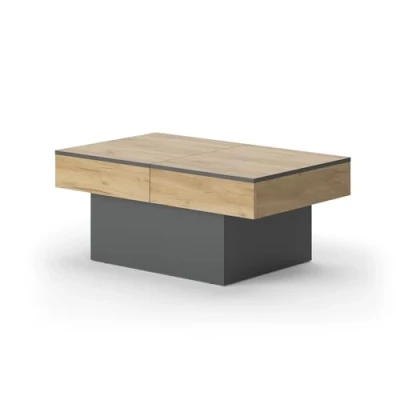 Abbildung von Vicco Couchtisch Boto, Anthrazit/Goldkraft Eiche, 95 x 40 cm Ausziehbar
