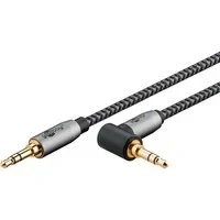 Abbildung von goobay 65277 AUX Audio 0,5m / 90 Grad Winkelstecker 3,5 mm Klinkenkabel Stoffmantel/Passend für Handy, Kopfhörer, Konsole