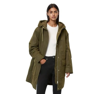 Abbildung von Marc O&#039;Polo Denim Technical Padded Zipper HOOD Wintermantel, Damen, Größe: XS, Slate green