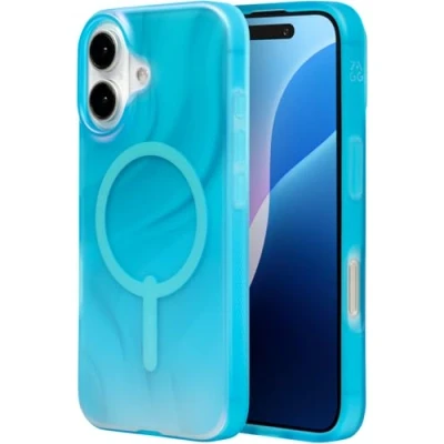 Abbildung von Apple iPhone 16 Hülle MagSafe Recycelter Kunststoff ZAGG Hard Case/Backcover Handyhülle Blau Shockproof/Stoßfest