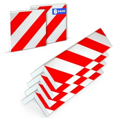 Abbildung von Garagensäulenschutz 6 Stück Parkplatzschutz, reflektierender Eckenschutz, Türschutz und Stoßstangenschutz fürs Auto (4 40 x 20 2 cm + cm) (rot)