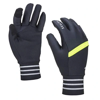 Abbildung von SEALSKINZ Unisex Solo Nicht Wasserdichter Reflektierender Handschuh Schwarz/Gelb, S