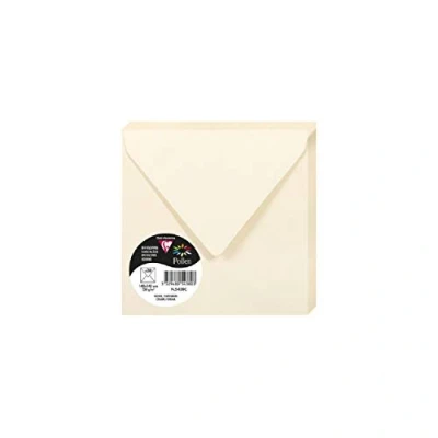 Abbildung von Clairefontaine 5438C Packung mit 20 Umschläge Pollen, 140 x mm, 120g, ideal für Einladungen und Korrespondenz, Elfenbein, 1 Pack