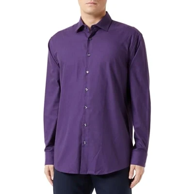 Abbildung von Seidensticker Herren Regular Fit Langarm Hemd, Lila, 38 EU