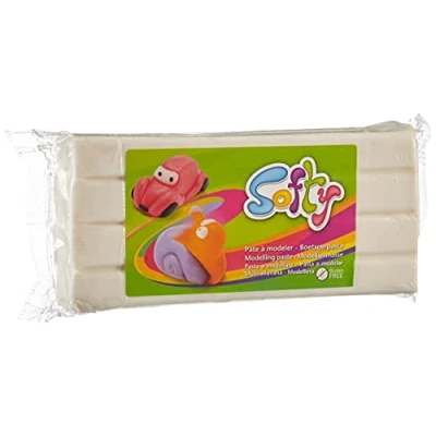 Abbildung von AVENUE MANDARINE SO0870500010C Block Softy pflanzliche Knete / Modelliermasse 500g, auf Wachsbasis,trocknet nie, ideal für Kinder ab 3 Jahren, glütenfrei, ohne Gentechnik, Weiß, 1 Stück