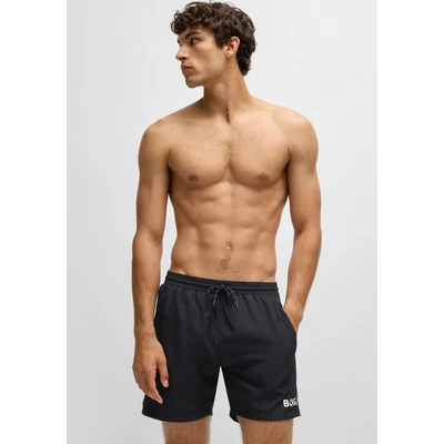 Abbildung von BOSS Herren Starfish Schnell trocknende Badeshorts mit Kontrast Details Schwarz001 M