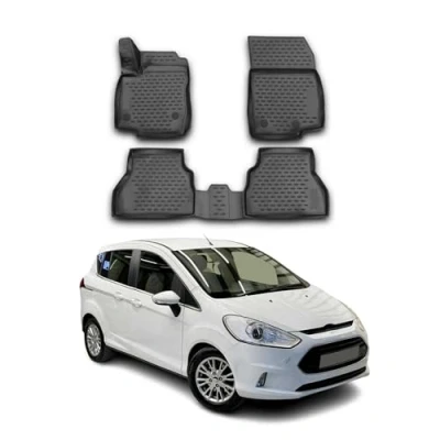 Abbildung von OMAC Gummimatten Fußmatten kompatibel mit Ford B Max 2012 2021 TPE Automatten Schwarz 4X