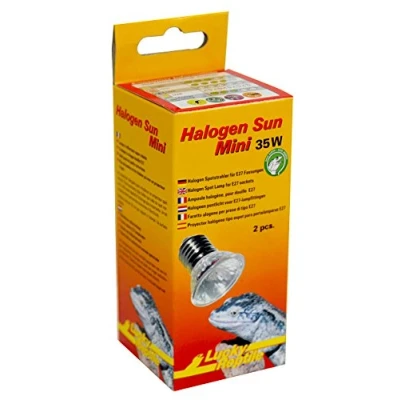 Abbildung von Lucky Reptile Halogen Sun Mini Doppelpack 35 W Wärmestrahler für E27 Fassungen Halogenstrahler Reptilien Terrarium Lampe mit Tageslichtspektrum Wärmelampe kleine Terrarien, Silber, 1 Stück (1er Pack)