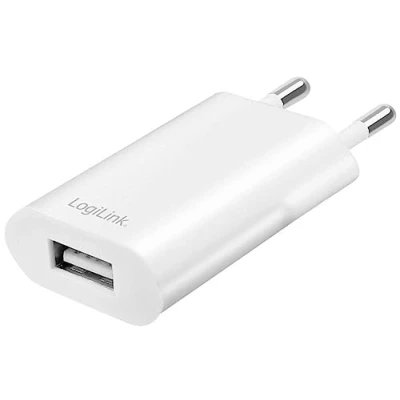 Abbildung von LogiLink USB Steckdosenadapter (Typ A) zum Laden Ihrer 5V Geräte, mit Kurzschluss , Überspannungs Überhitzungs und Überstromschutz