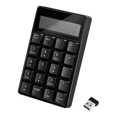Abbildung von LogiLink ID0199 Kabelloses Funk (2,4 GHz) Keypad mit Taschenrechner und LCD Display, schwarz