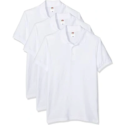 Abbildung von Fruit of the Loom Herren 65/35 Polohemd, weiß, M (3er Pack)