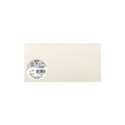 Abbildung von Clairefontaine 11586C Packung mit 25 Karten Pollen in Format DL, 210g 106 x 213mm, Perlmutt Elfenbein