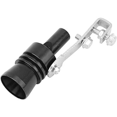 Abbildung von Auspuff Sound Booster Pfeife XL Turbo Whistle für Auto &amp; Motorrad Fake V8 Turbolader Endrohr Soundgenerator Tuning Einfach zu montieren (Schwarz, M)