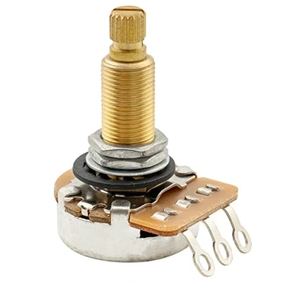 Abbildung von Musiclily Pro HD B500K Messing Metrisch Grob 18 Zähne Long Split Shaft Poti Linear Taper Potentiometer für E Gitarre und Bass