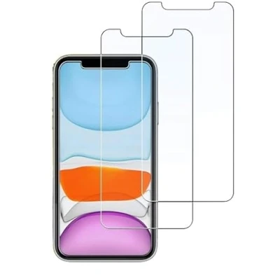 Abbildung von Cracksin [2 Stück] Panzerfolie kompatibel mit iPhone 11 / XR Displayschutzfolie,Schutzfolie [kein Glas] 100% Fingerabdrucksensor Nano Glas 9H