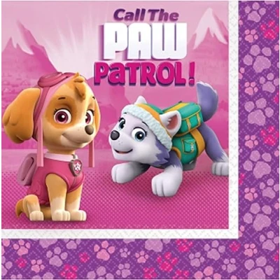 Abbildung von Paw Patrol Sky Pink Servietten 33x33cm