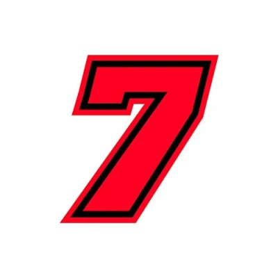 Abbildung von 4R Quattroerre.it 13397 Nummer Racing 7 Moto GP, Fluoreszierend Rot, 10 x 9,5 cm