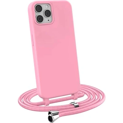 Abbildung von MyGadget Handykette für iPhone 11 Pro [ Hülle mit verstellbaren Band ] TPU Handyhülle Handyband zum Umhängen Kordel Schnur Case Schutzhülle Rosa