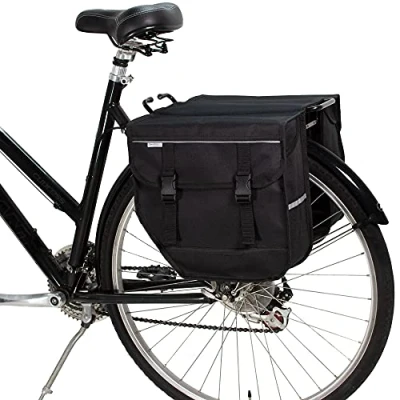 Abbildung von BikyBag Model M Doppelte Fahrradtaschen für Gepäckträger (Schwarz)