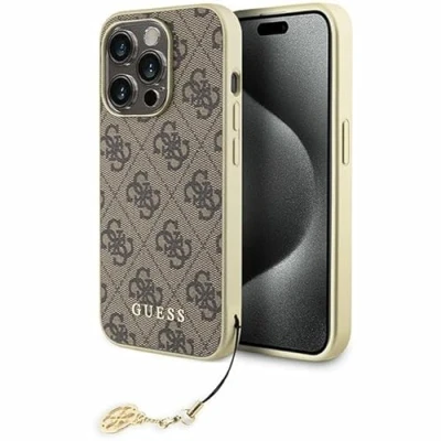 Abbildung von Guess GUHCP15XGF4GBR Hülle für iPhone 15 Pro Max 6.7&quot; braun hardcase 4G Charms Collection