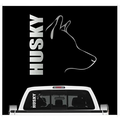 Abbildung von siviwonder Auto Aufkleber Husky Profil Hundeaufkleber Black