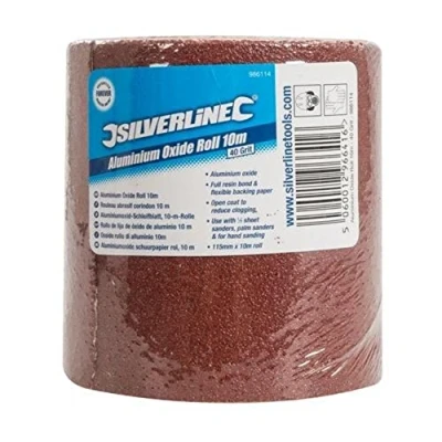 Abbildung von Silverline 986114 Korund Schleifblatt, 10 m Rolle m, 40er Körnung