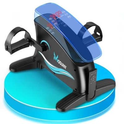 Abbildung von Pedaltrainer für Senioren [MOSUNY 2025 Verbesserte] mit 15 Geschwindigkeitsstufen Beintrainer, Zuhause, Mini Heimtrainer, Tischfahrrad, Beintrainer im sitzen, Fitnessgerät Büro