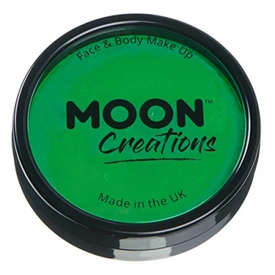 Abbildung von Moon Creations Pro Gesichts und Körper Make up, professionelle Farbfarben Kuchentöpfe für Gesichtsfarbe, Kostüme, Feste, Halloween Kinder, Erwachsene (hellgrün, 36 g)