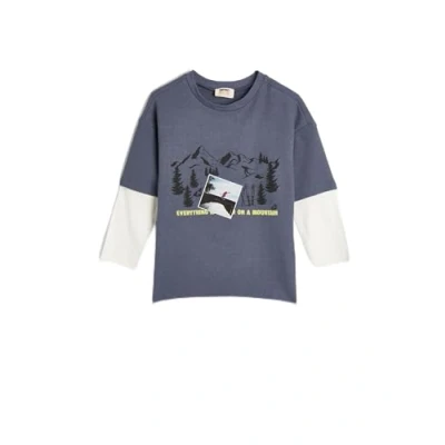 Abbildung von Koton Boys T Shirt Long Sleeve Crew Neck Winter Themed Ski Printed Cotton