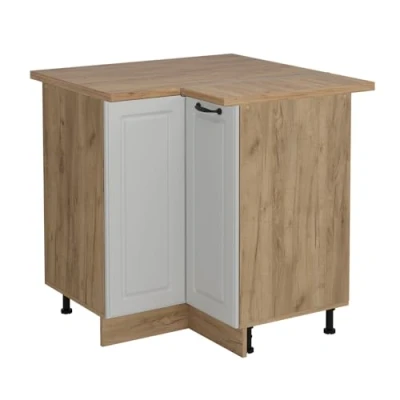 Abbildung von Vicco Eckunterschrank R Line, Weiß Landhaus, 75.6 cm, AP Eiche