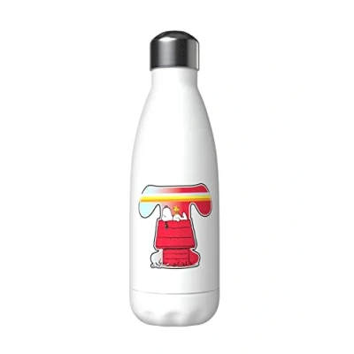 Abbildung von Snoopy Wasserflasche aus Edelstahl, luftdicht, mehrfarbig, 550 ml, Weiß, offizielles Lizenzprodukt (CyP Brands)