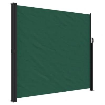 Abbildung von vidaXL Seitenmarkise, Sichtschutz Ausziehbar, Windschutz Sonnenschutz für Garten Balkon Terrasse, Seitenrollo Seitenwandmarkise, Dunkelgrün 180x600cm