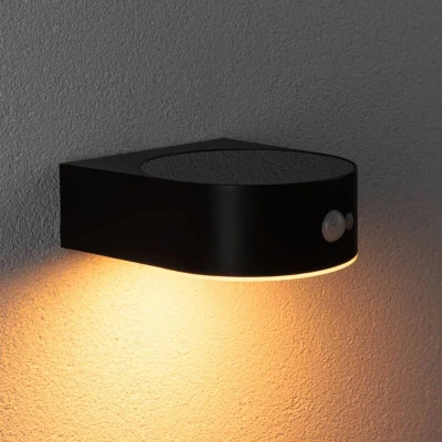 Abbildung von Paulmann LED Außen Wandleuchte &quot;Solar Eileen IP44 2200K 300lm Schwarz&quot;, 1 flammig, Bewegungsmelder insektenfreundlich