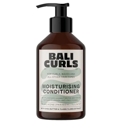 Abbildung von BALI CURLS Moisturising Conditioner Feuchtigkeitsspülung mit Shea Butter, Kokosöl &amp; Ylang Anti Frizz Haarpflege für Locken Vegan Curly Methode geeignet Ohne Silikone 250ml
