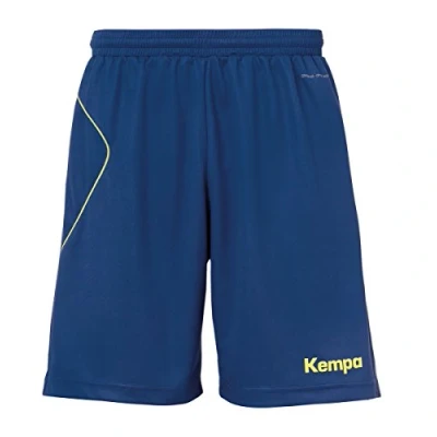 Abbildung von Kempa Herren Curve Shorts Hose, Deep Blau/Fluo Gelb, 116