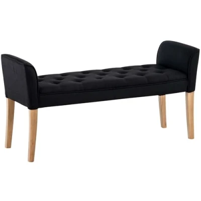 Abbildung von CLP Chaiselongue Cleopatra I Stoff Bezug Polsterbank, Farbe:schwarz, Gestell Farbe:antik hell