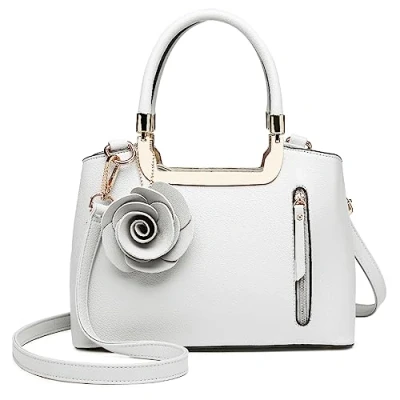 Abbildung von Miss Lulu Handtasche Damen Mit Blumen Henkeltasche Schultertasche Umhängetasche Elegant Kunstleder Retro Tasche