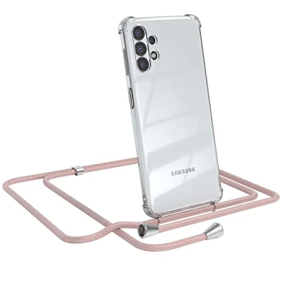 Abbildung von EAZY CASE Handykette kompatibel mit Samsung Galaxy A32 5G Handyhülle Umhängeband, Handykordel Schutzhülle, Silikonhülle, Hülle Band, Stylische Kette für Smartphone, Rosé Gold