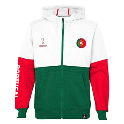 Abbildung von FIFA Jungen Offizieller World Cup 2022 Overhead Hoodie Kapuzen Sweatshirt, Rot/Grau, 104