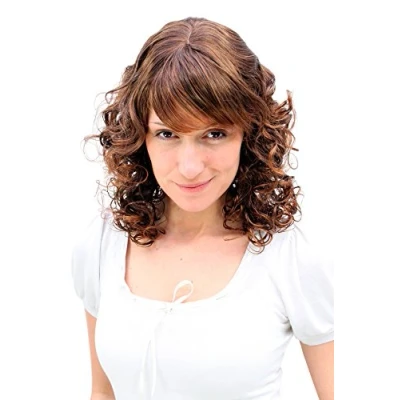Abbildung von WIG ME UP MC008 2T30 Perücke braun halblange lockige Haare neue Romantik