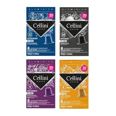 Abbildung von Kaffee Cellini Nespresso kompatiblen Aluminium Kapseln Tasting Kit 120pcs kompatible