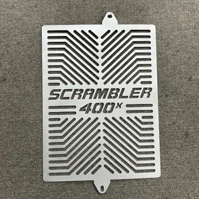 Abbildung von Kühlergrill Schutzabdeckung, kompatibel mit Triumph Scrambler 400X 2024 Motorrad Netzschutz (Silber)