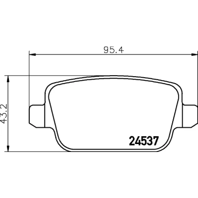 Abbildung von HELLA 8DB 355 025 371 Bremsbelagsatz nicht für Verschleißwarnanzeiger vorbereitet mit Bremssattelschrauben Zubehör FORD: S Max Mk1