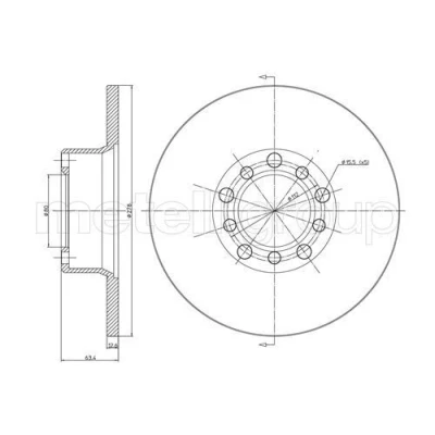 Abbildung von METELLI 23 0046 Bremsscheibe 278,0 12,5 5 80,0 voll MERCEDES BENZ: W123 Limousine, /8 Coupe
